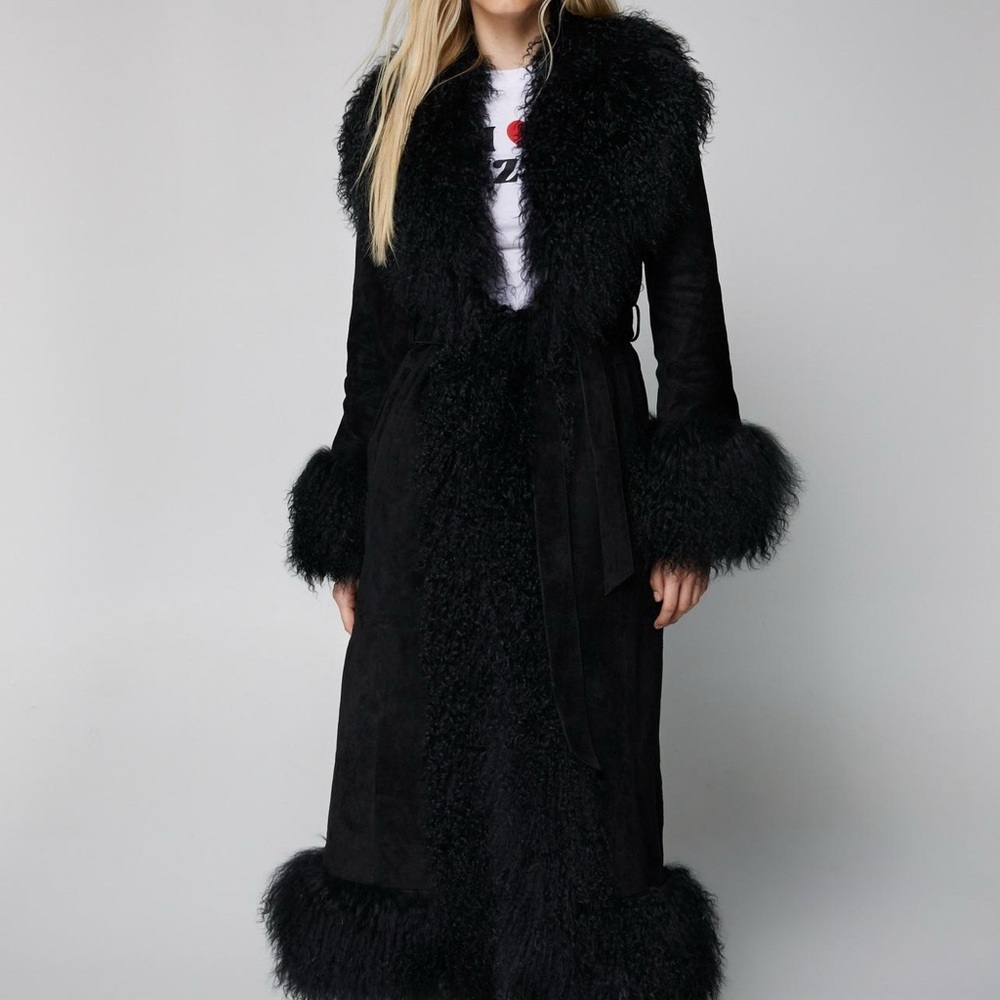 IN SEARCH OF NASTY GAL AFGHAN SHEARLING COAT